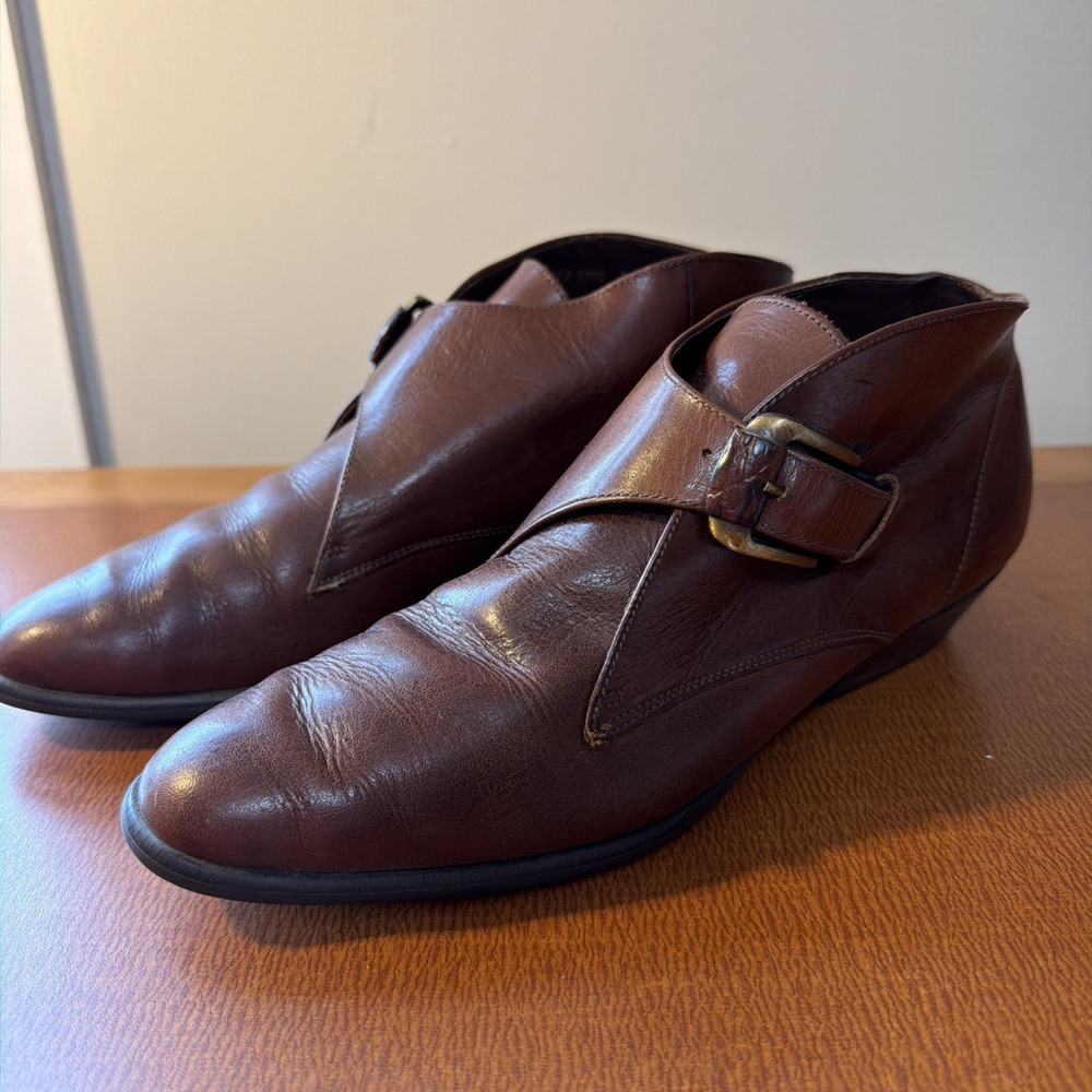 Vtg Hunt Club "Allison" Brown Buckle Boots Size 9